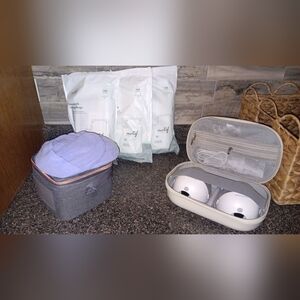 White and Gray Tech Organizer with Accessories